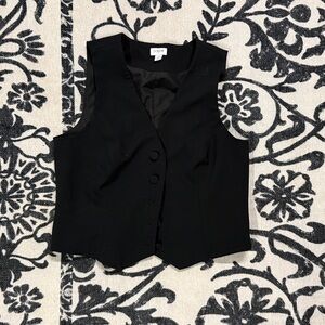 J. Crew Black Buttoned Vest Top